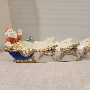 Vintage Fitz and Floyd Santa and Sleigh Cracker Dish